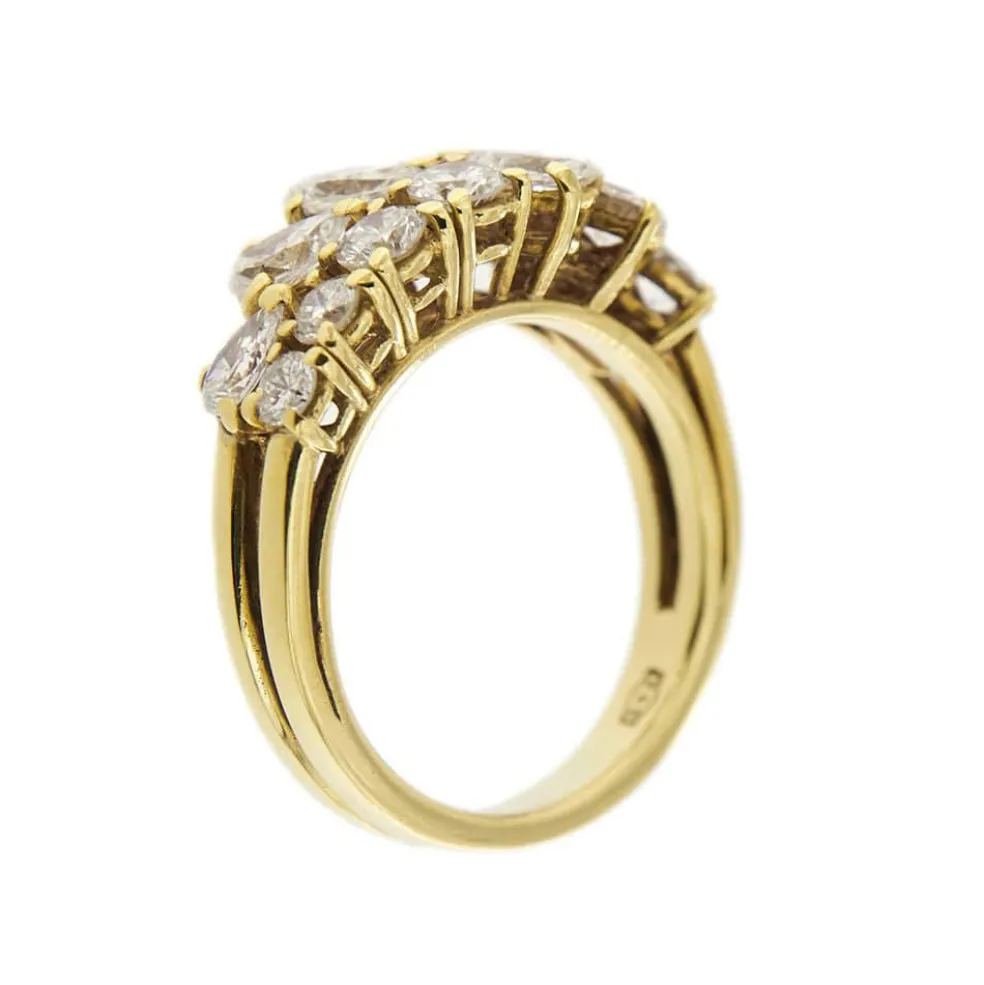 Bague double ligne diamants