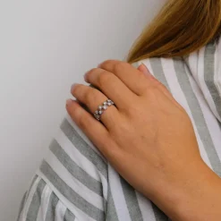 Bague double rang Diamants