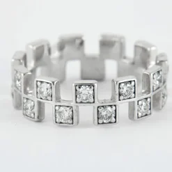 Bague double rang Diamants