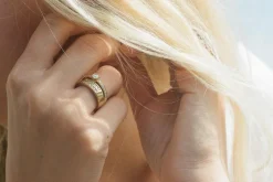 Bague double rangs Or jaune Diamants