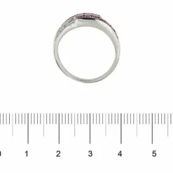 Bague double rivière avec rubis et diamants