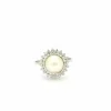 Bague double tour en perles et diamants