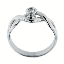 Bague double vague diamant 0,08 ct