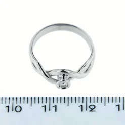Bague double vague diamant 0,08 ct
