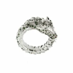 Bague dragon avec émeraudes et diamants