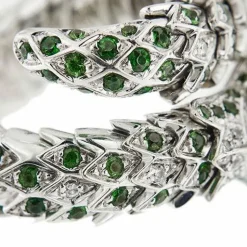 Bague dragon avec émeraudes et diamants
