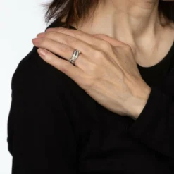 Bague d'éternité en diamant vintage, bande de platine