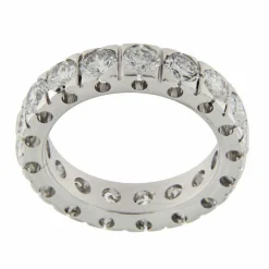 Bague d'éternité en or blanc 3,71 carats avec diamants