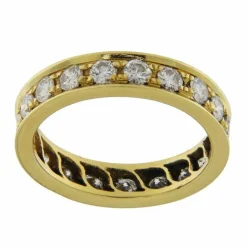 Bague d'éternité en or jaune avec diamants