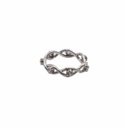 Bague d'éternité Entrelacée or blanc diamants