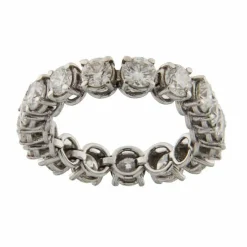 Bague d'éternité souple en or blanc avec diamants de 2,03 ct
