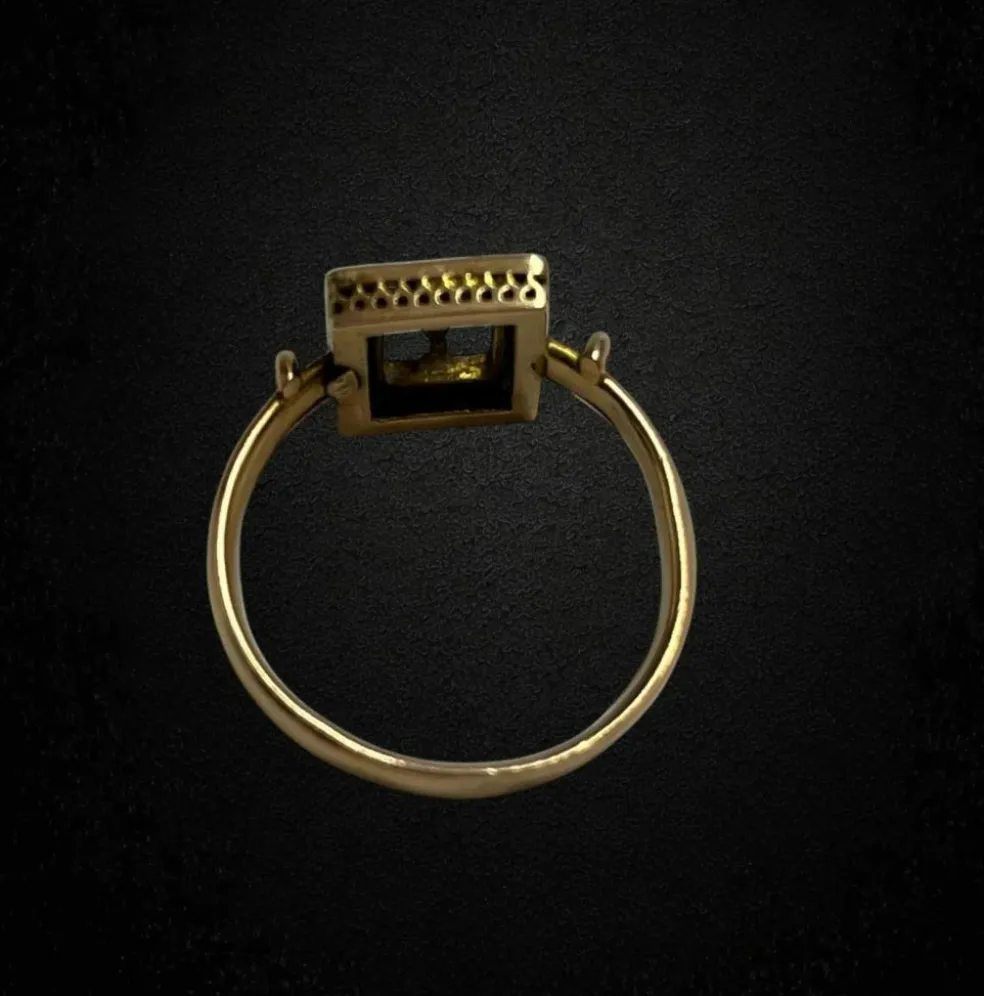 Bague du début des années 1900 avec rubellites et micro perles