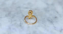 Bague Duchesse Diamants et Rubis sur Or Jaune