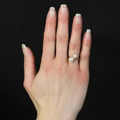 Bague duo perles de culture