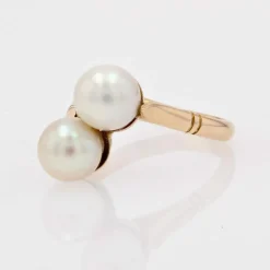 Bague duo perles de culture