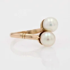 Bague duo perles de culture