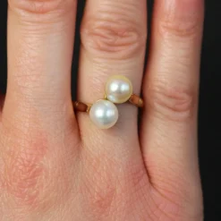 Bague duo perles de culture