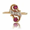 Bague duo rubis diamants