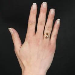 Bague duo rubis diamants