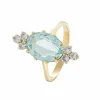 Bague Elisa en or jaune 18kt et aigue-marine et diamants