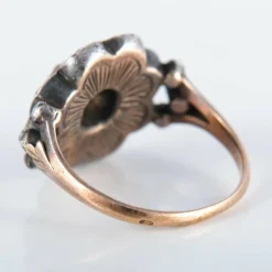 Bague Email bleu et Diamants
