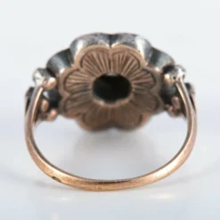 Bague Email bleu et Diamants