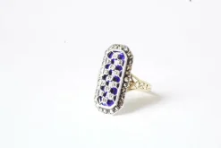BAGUE EMAIL BLEU MARCASSITES