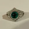 Bague Emeraude cabochon Diamants