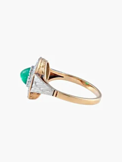 Bague Emeraude cabochon Diamants
