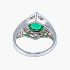 Bague Emeraude cabochon Diamants