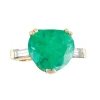 Bague Emeraude Coeur Diamants