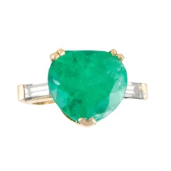 Bague Emeraude Coeur Diamants