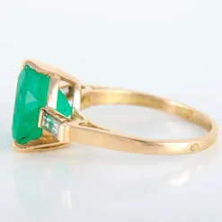 Bague Emeraude Coeur Diamants