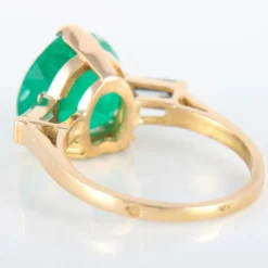 Bague Emeraude Coeur Diamants