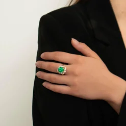 Bague Emeraude de Colombie Diamants