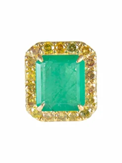 Bague Emeraude Diamants jaunes