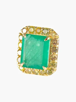 Bague Emeraude Diamants jaunes