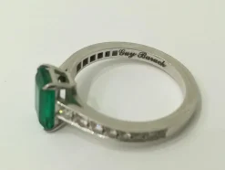 Bague Emeraude, Diamants, Or Blanc