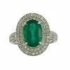 Bague Emeraude double entourage Diamants