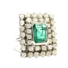 Bague Emeraude double entourage Diamants