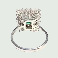 Bague Emeraude double entourage Diamants