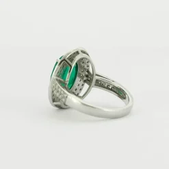 Bague Emeraude double entourage Diamants