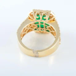Bague Emeraude entourage Diamants