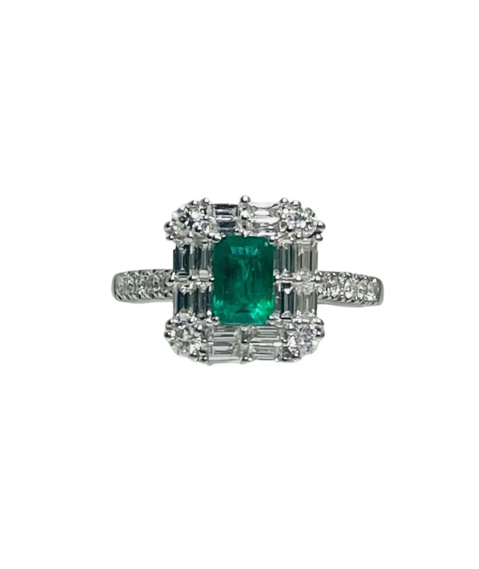 Bague Emeraude et Diamants