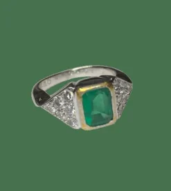BAGUE EMERAUDE ET DIAMANTS
