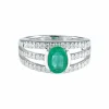 Bague Emeraude ovale Diamants