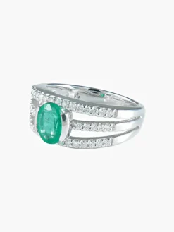 Bague Emeraude ovale Diamants