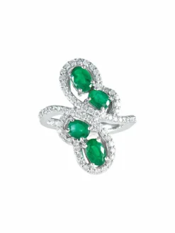 Bague Emeraudes Diamants