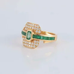 Bague Emeraudes pavage Diamants