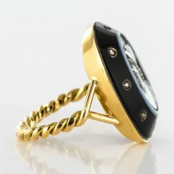 Bague Empire camée sur onyx et diamants